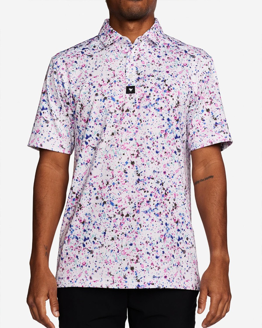 Men'S Bad Birdie Polos | Paint Splatter 3