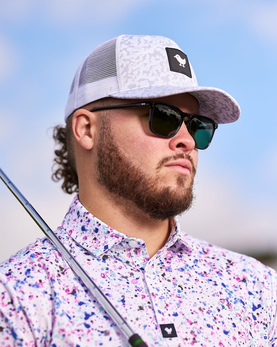 Men'S Bad Birdie Polos | Paint Splatter 3