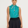 Women'S Bad Birdie Polos | Sleeveless Polo Koi Joy - Turquoise