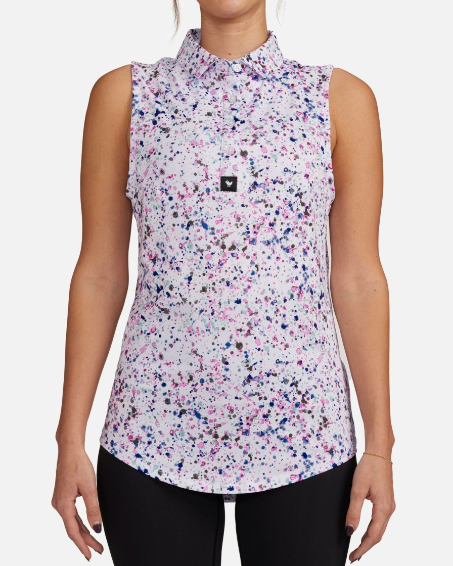 Women'S Bad Birdie Polos | Paint Splatter 3