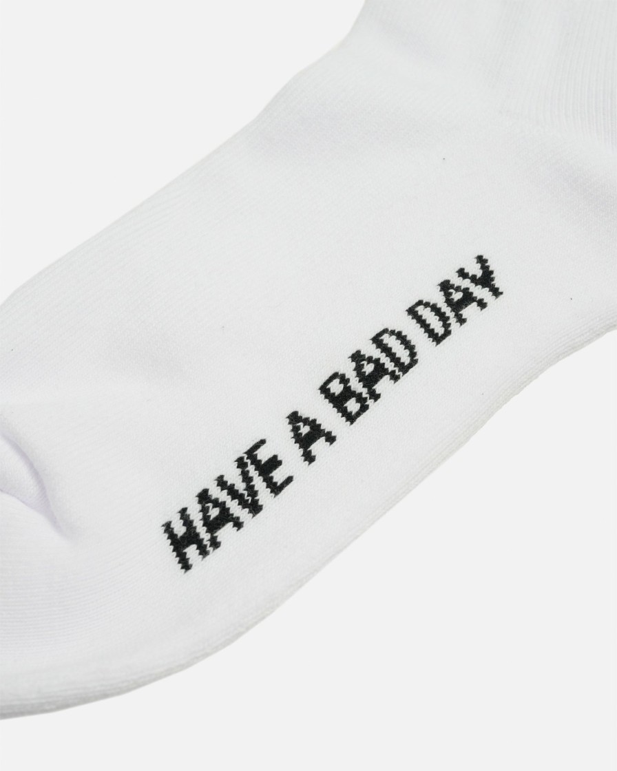 Accessories Bad Birdie | Have A Bad Day Crew Sock White/Black