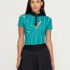 Women'S Bad Birdie Polos | Contrast Collar Polo Koi Joy - Turquoise