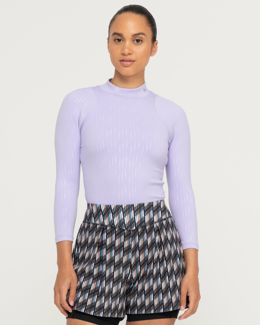 Women'S Bad Birdie Mock Necks | The Links Mock Neck Cattail - Lavender