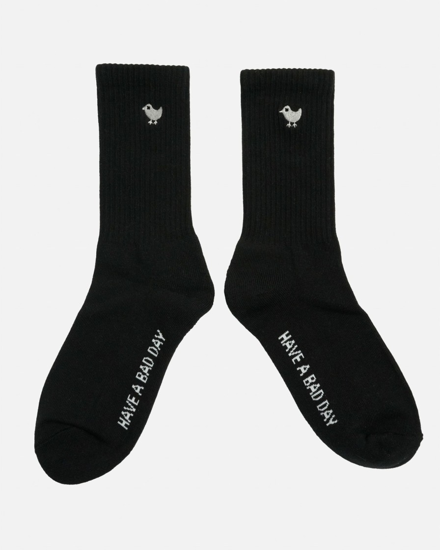 Accessories Bad Birdie | Have A Bad Day Crew Sock Black/White