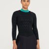 Women'S Bad Birdie Mock Necks | The Links Mock Neck Cattail - Black Beauty