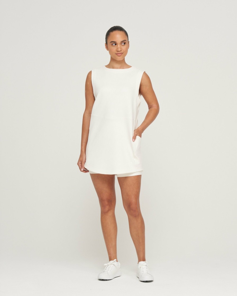 Women'S Bad Birdie Sleeveless | Mirabel Dress Cattail - Whisper White