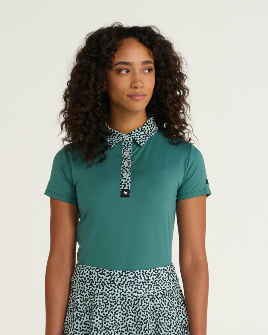 Women'S Bad Birdie Polos | Mint Chip Color Block