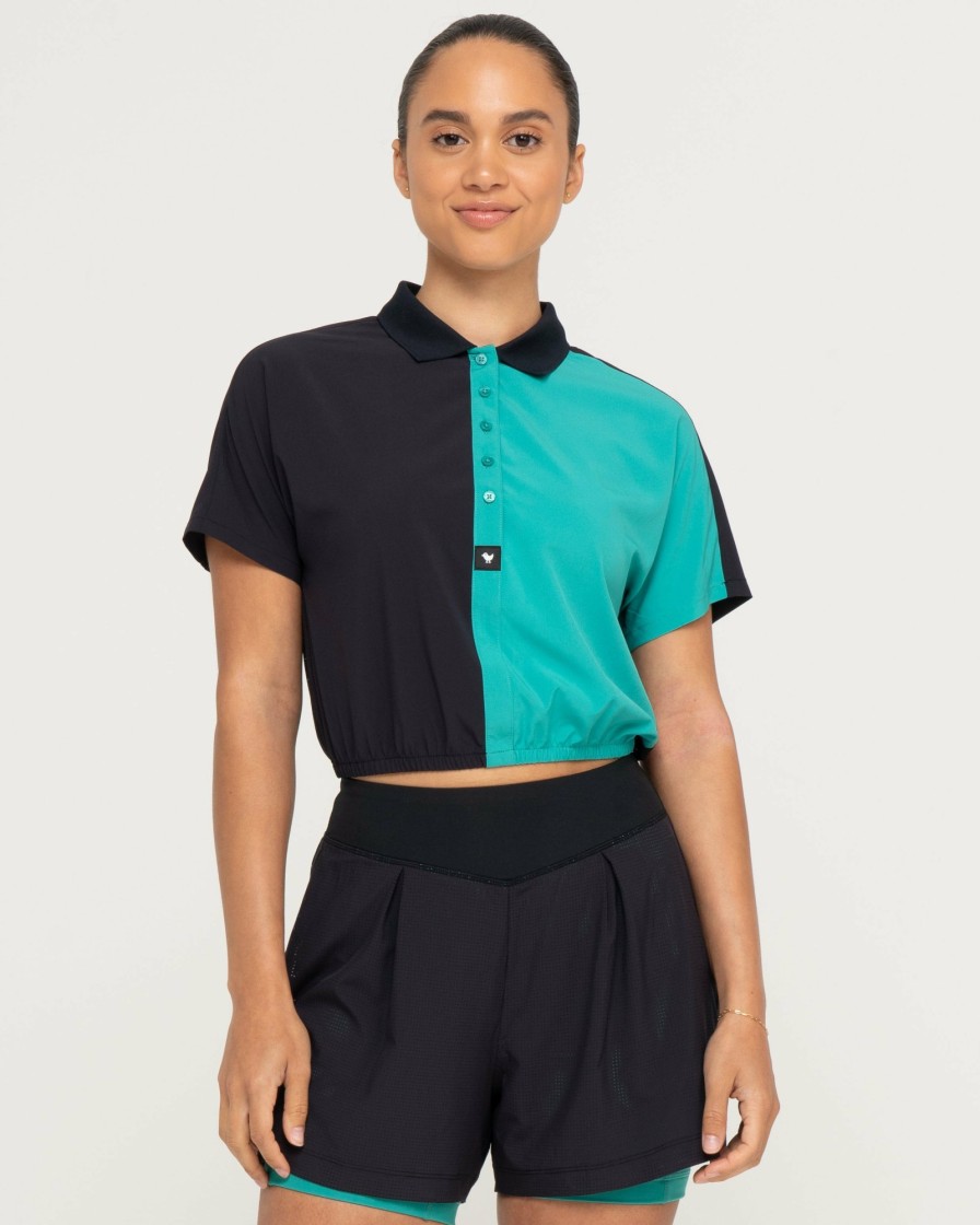 Women'S Bad Birdie Polos | Range Crop Polo Ocean Floor