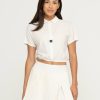 Women'S Bad Birdie Polos | Range Crop Polo Whisper White